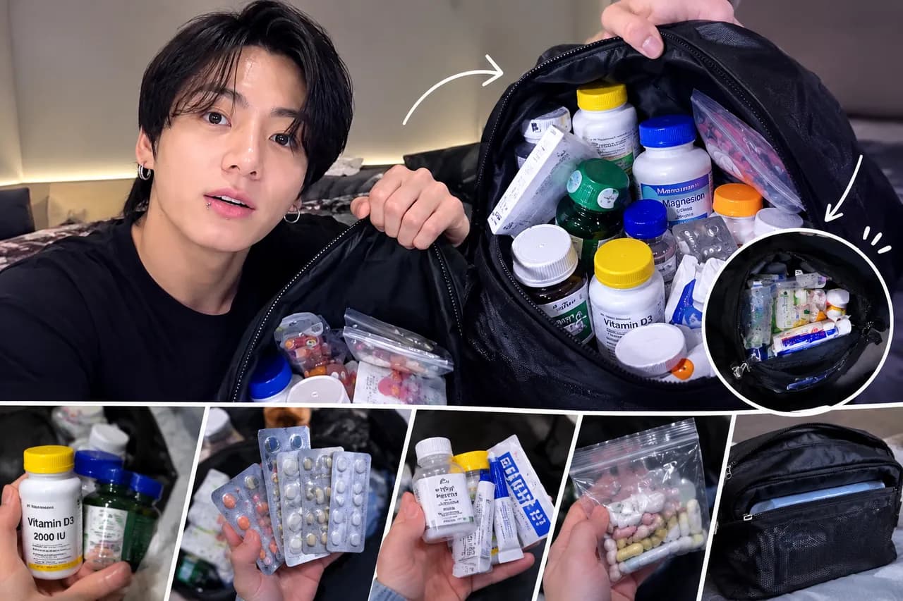 Tas Obat Jungkook Viral! Isi Tasnya Bikin ARMY Kaget, Ahli Soroti Risiko Konsumsi Banyak Suplemen